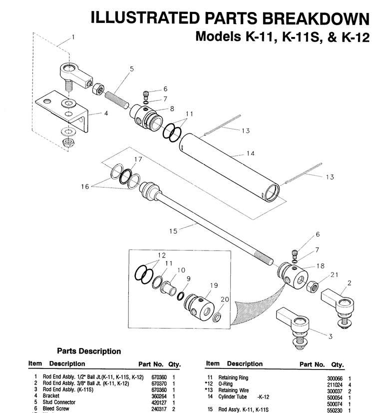 インテックスーk1 KS-01 Hynautic Cylinder Seal Kit for K-11 Thru K-17 | Boat