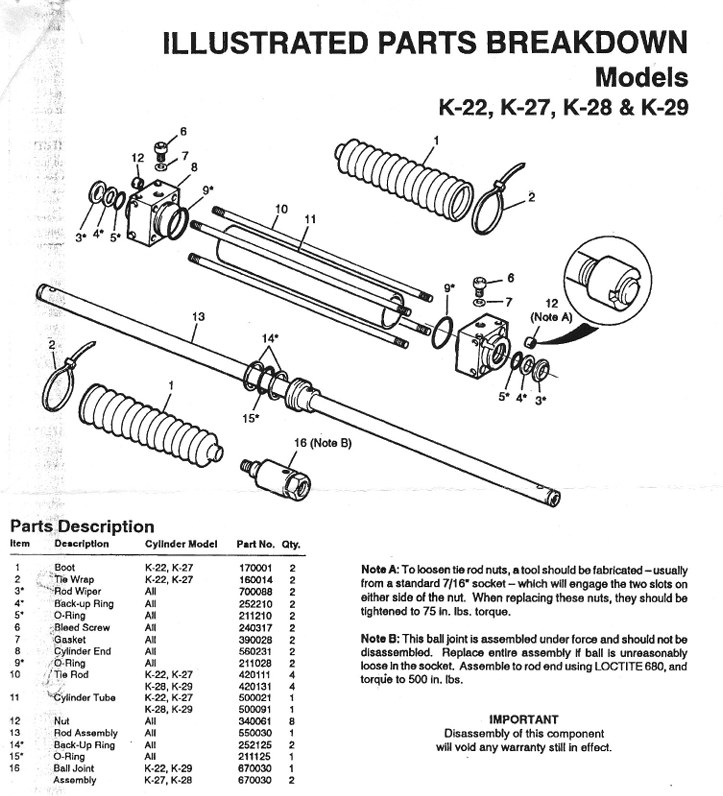 seaページ KS-06 Hynautic Cylinder Seal Kit for K-21 Thru K-29 After August
